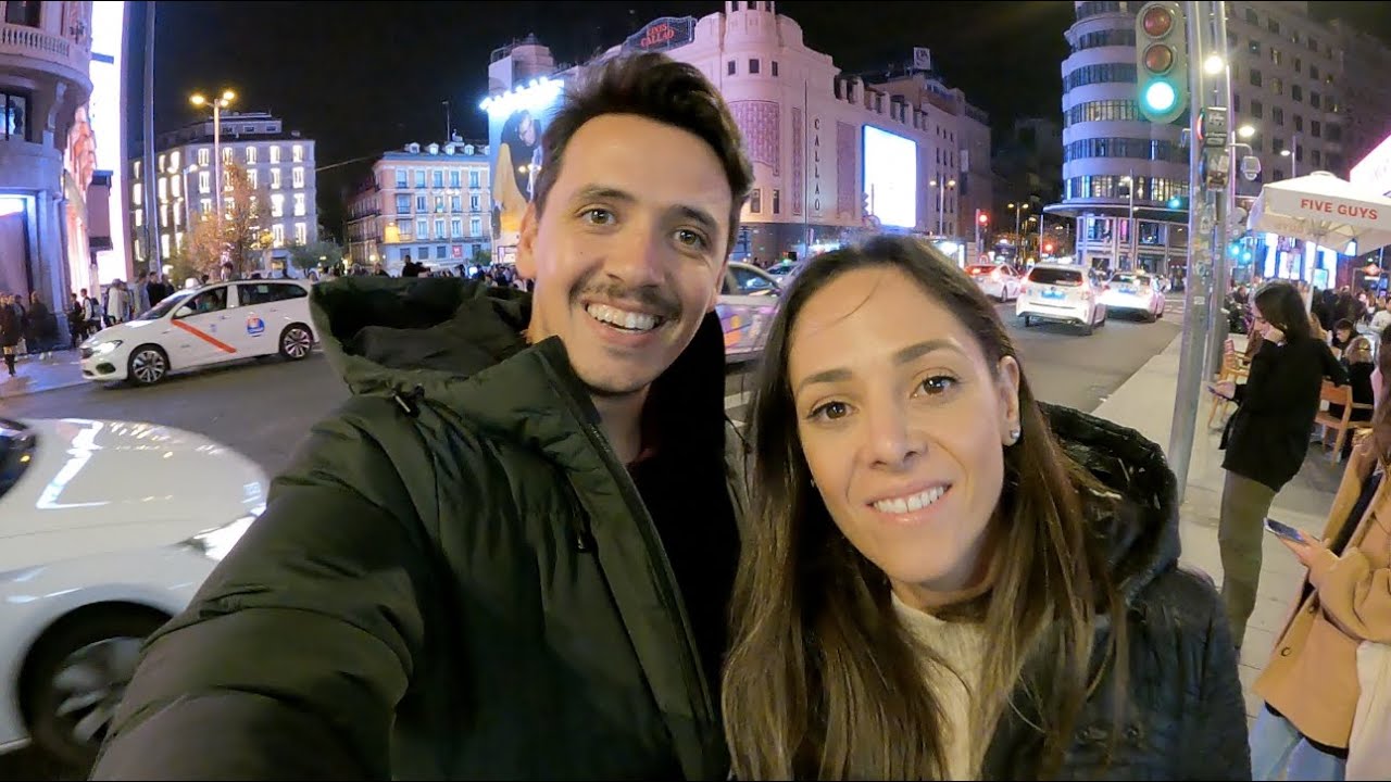 CAMINHANDO POR MADRID DE NOITE | Sem Cortes | Plaza Santa Ana até Plaza Callao