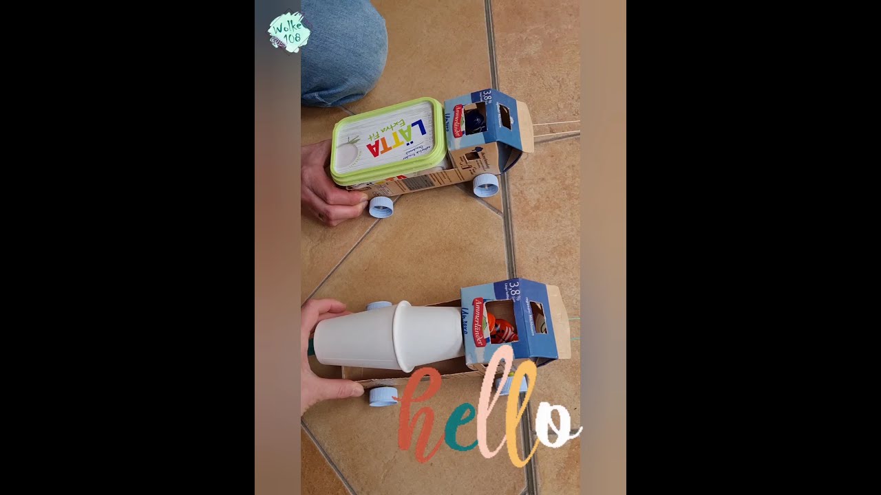 Laster Rennauto aus Milchkarton basteln
