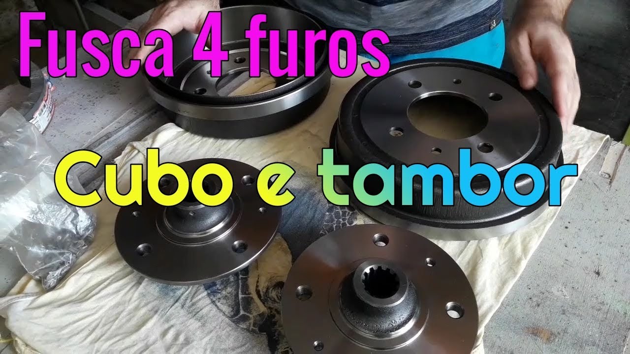 Troca dos cubos de roda, tambores e lonas de freio do fusca 73, 4 furos