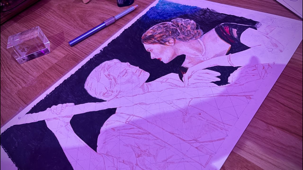 Drawing titanic realistic artwork