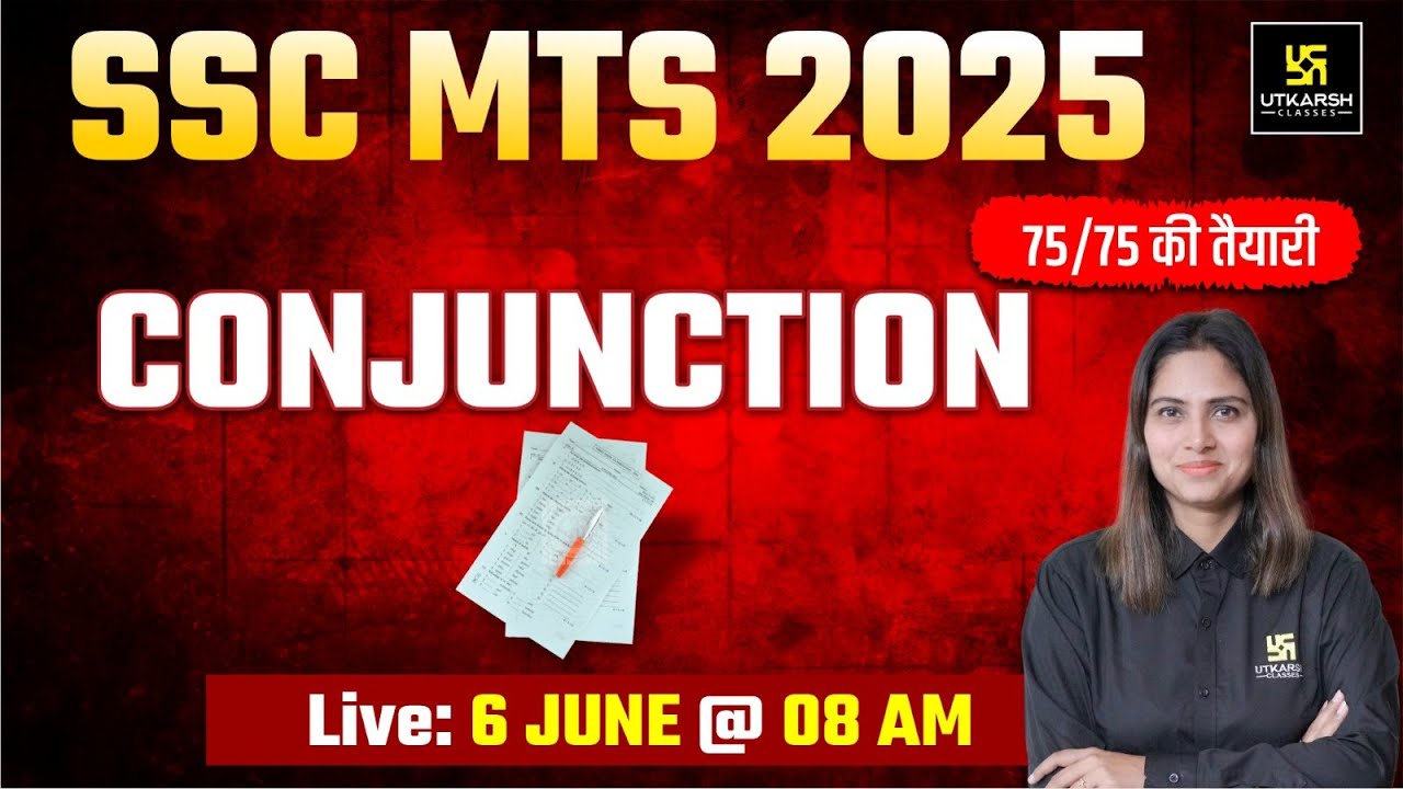 SSC MTS English Classes 2025 | Conjunction | MTS English Imp. Questions | Pratibha Ma'am