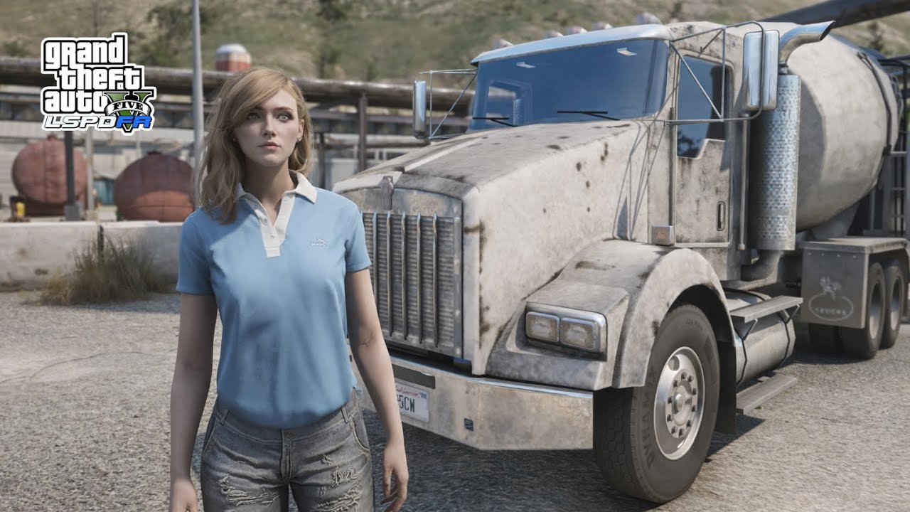 GTA 5 Let’s Go To Work | Female Cement Mixer Driver – Construction Services