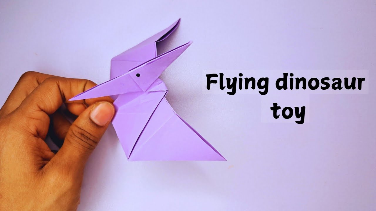 How to make paper Flying dinosaur toy / for kids