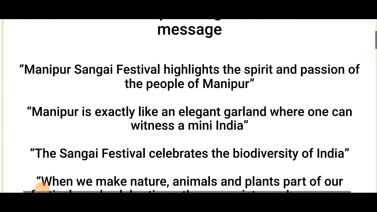 PM Addresses to Sangai Festival of Manipur. #pib #upsccurrentaffairs