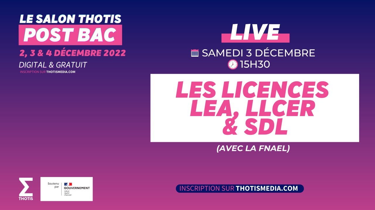 Les Licences LEA, LLCER et SDL - Thotis