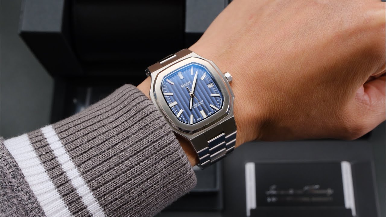 [ Rất Đẹp ] Maen Manhattan 37 Midnight Blue - Mặt số tuyệt đẹp đi c&ugrave;ng form d&aacute;ng cổ điển