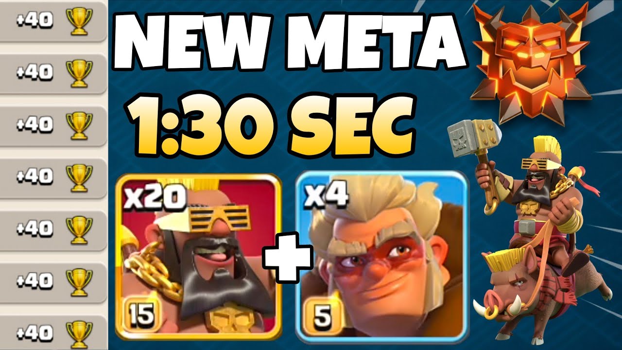 This SUPER HOG Army DESTROYS Every Base in Legend League! Best Th18 Attack strategy in Coc 