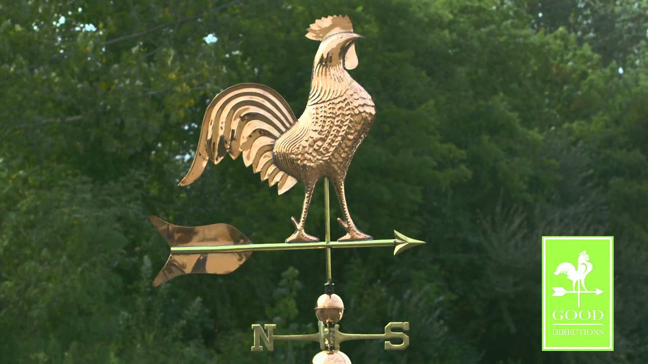 Good Directions 616P Jumbo Barn Rooster Weathervane - Polished Copper