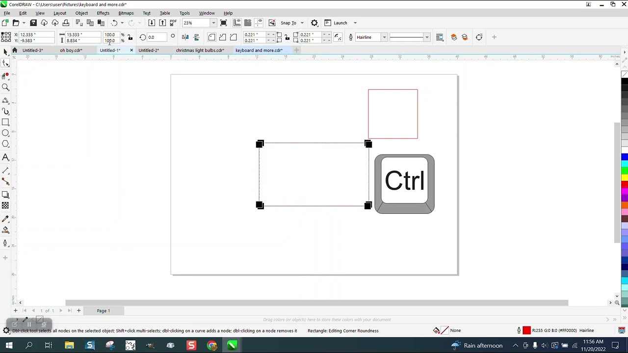 Corel Draw Tips & Tricks Rectangle Tool little info