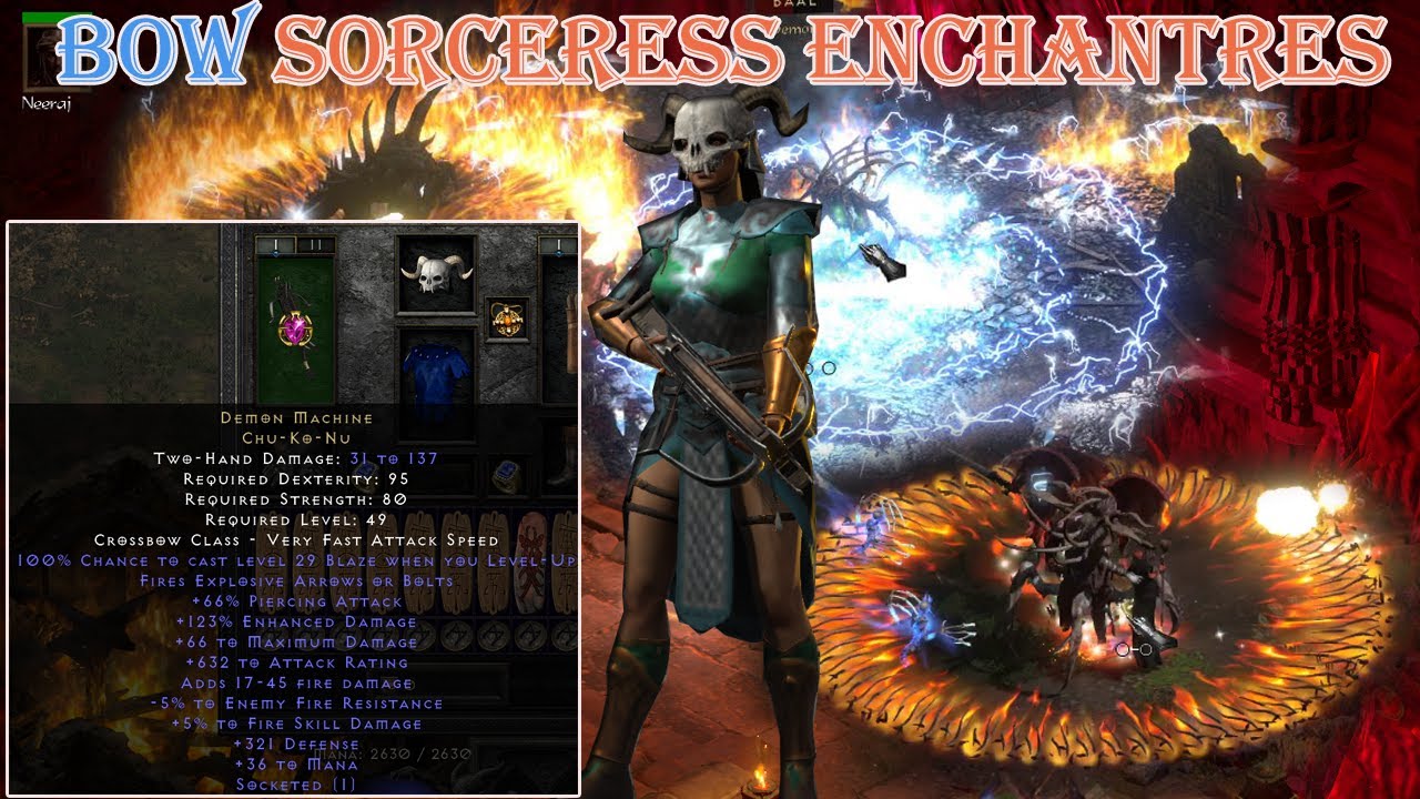 Diablo II Resurrected - Bow Sorceress Enchantres Sorceress Uber Tristram (Good Build)