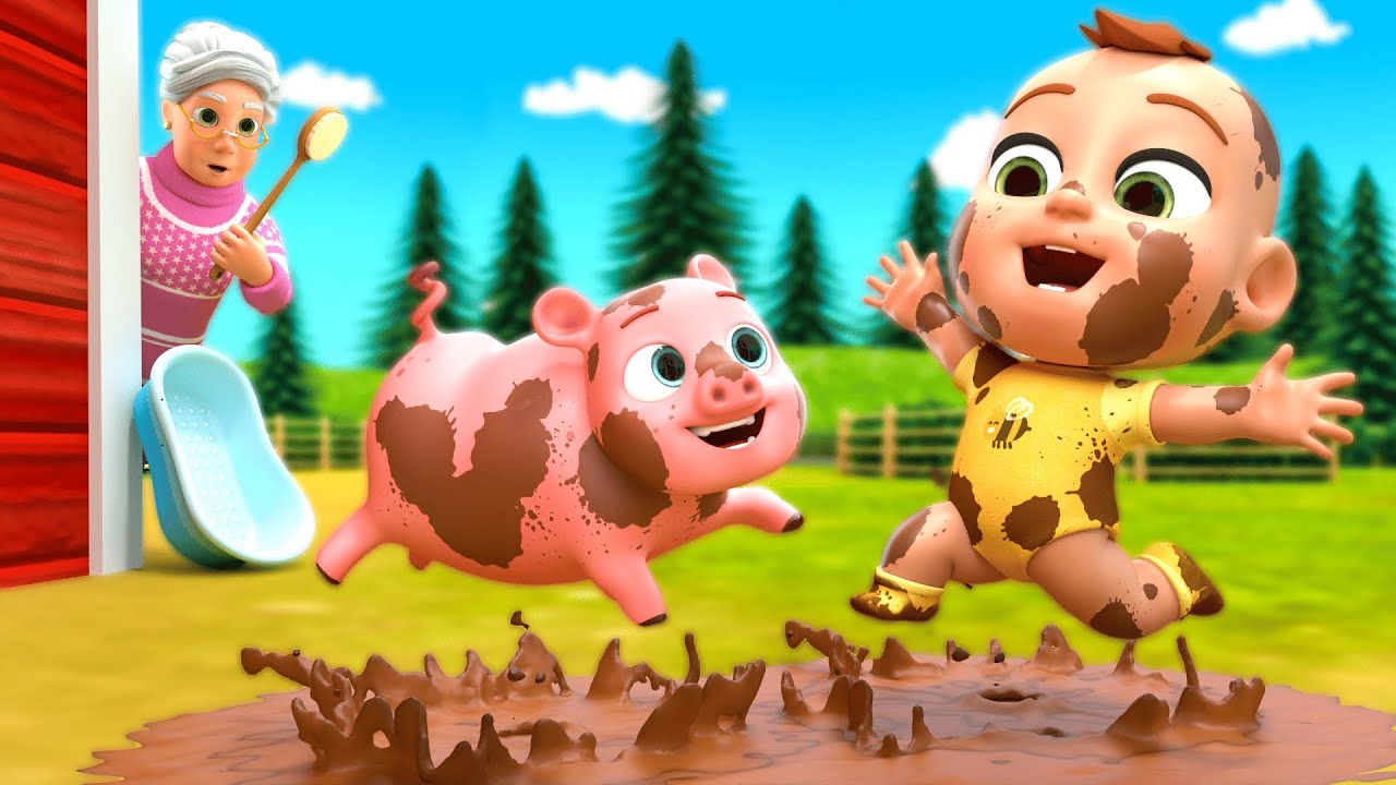 Canción de la ducha (Version Granja) | Lalafun canciones infantiles & música educativa para bebés.