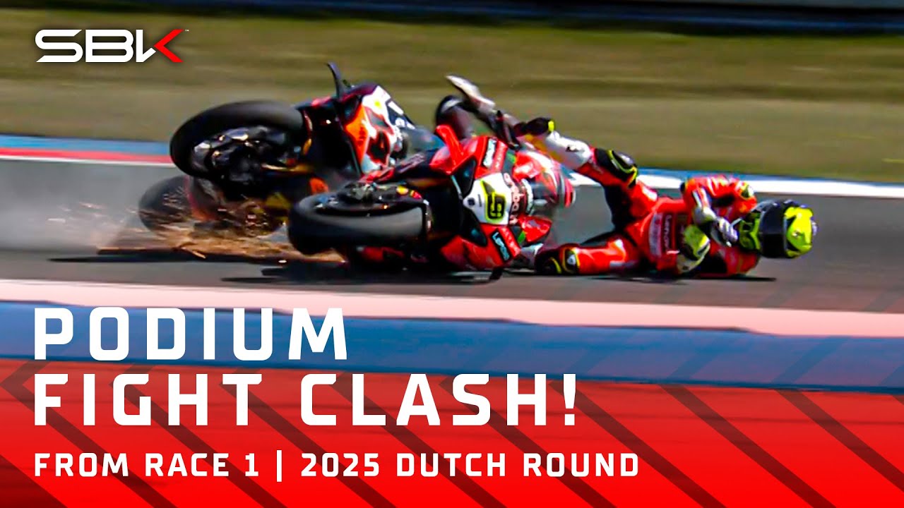 DRAMA AT TURN 9 💥 Bautista and Sam Lowes clash in Race 1 ❌ | 2025 #DutchWorldSBK 🇳🇱