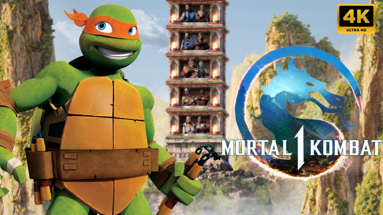 Mortal Kombat 1 - MICHELANGELO NINJA TURTLE MOD Классические башни 