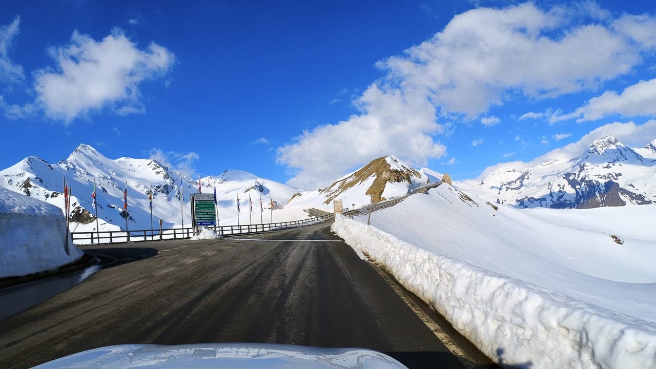 Autofahrt auf der Grossglockner Hochalpenstrasse am 3. Juni 2021 - 4K