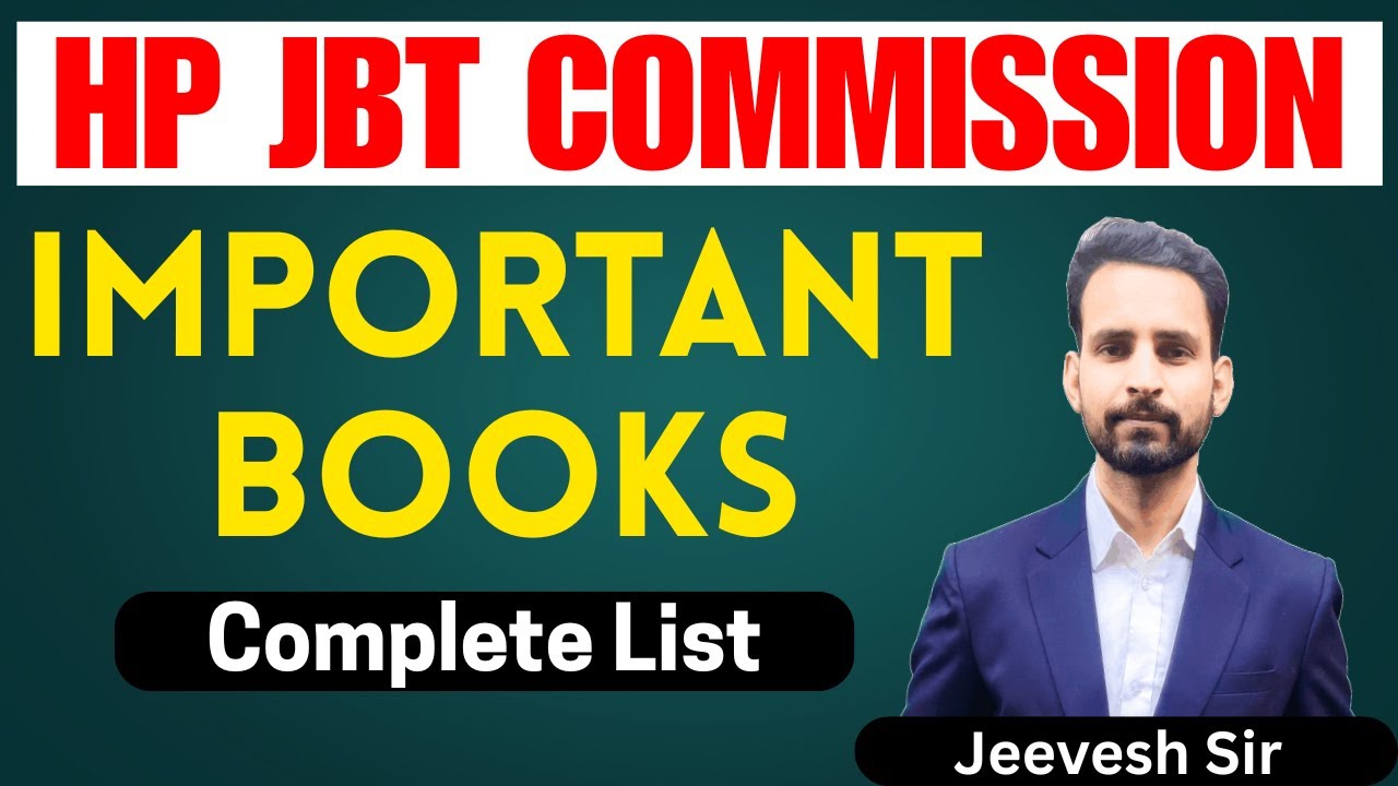 IMPORTANT BOOKS LIST | HP JBT Commission 2025 #hpjbt #hpjbt2025