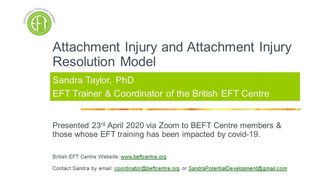 EFT - Attachment Injuries & the Attachment Injury Resolution Model - Sandra Taylor, EFT Trainer.
