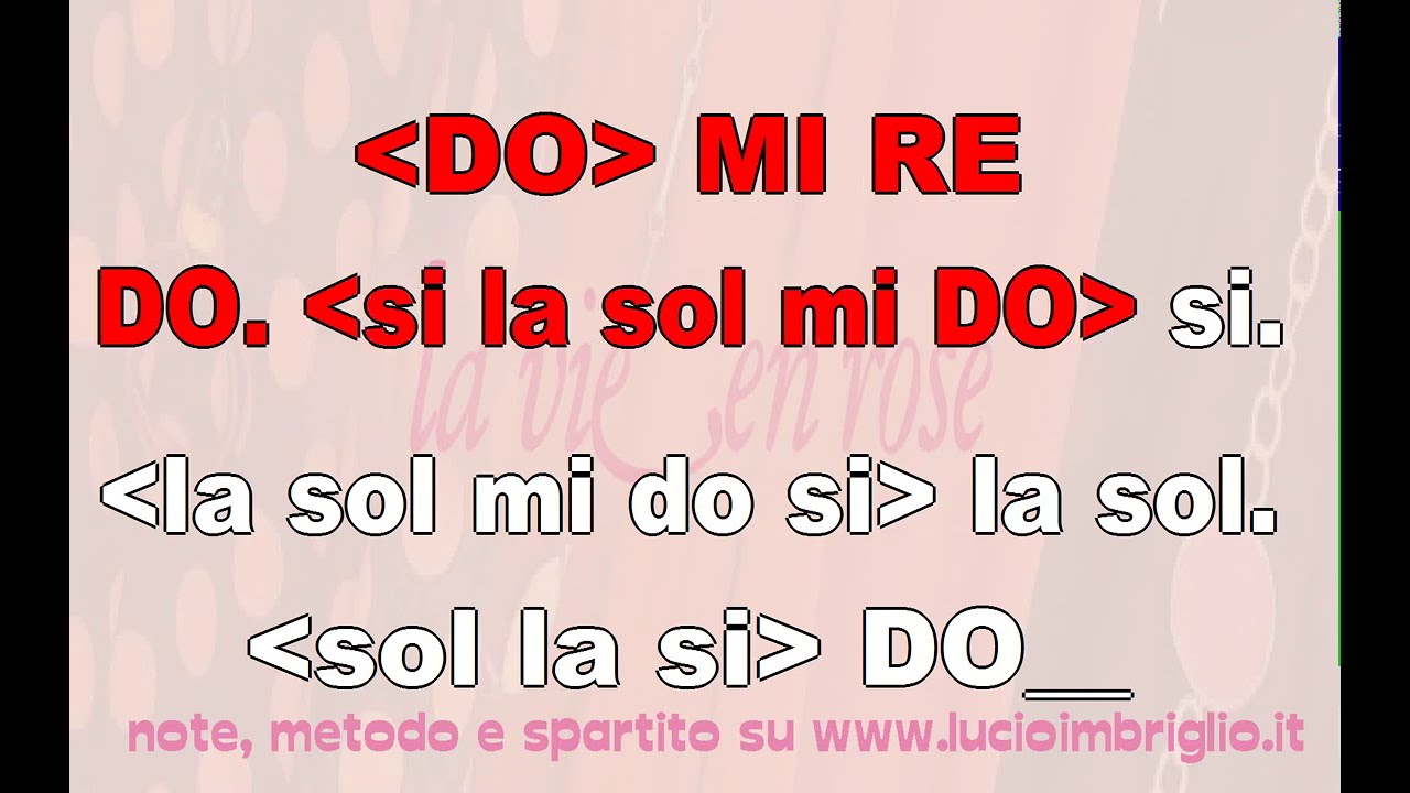 La vie en rose - karaoke notazionale