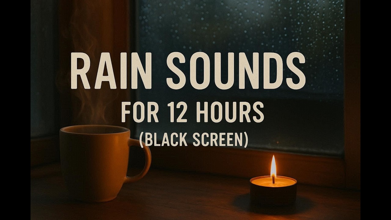 Black Screen 🌧 Rain Sounds for Sleep 💤(12 Hours) 🌧️ No Ads, Dark Screen Night Rain