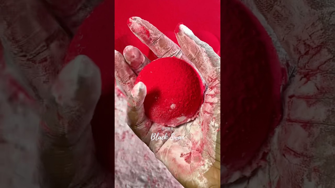 Part 2 - Red Crunchy ASMR Baking Soda Crush #satisfyingasmr #asmr #asmrbakingsoda #shorts #gymchalk