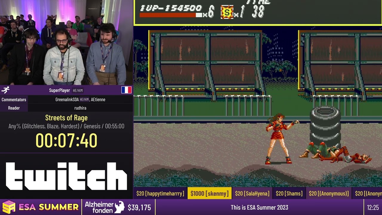 Streets of Rage [Any% (Glitchless, Blaze, Hardest)] by SuperPlayer - #ESASummer23