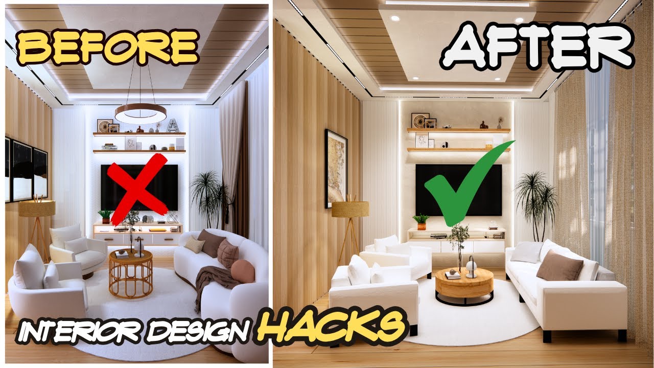 10 Genius HACKS for a MODERN MINIMALIST LIVING ROOM Makeover