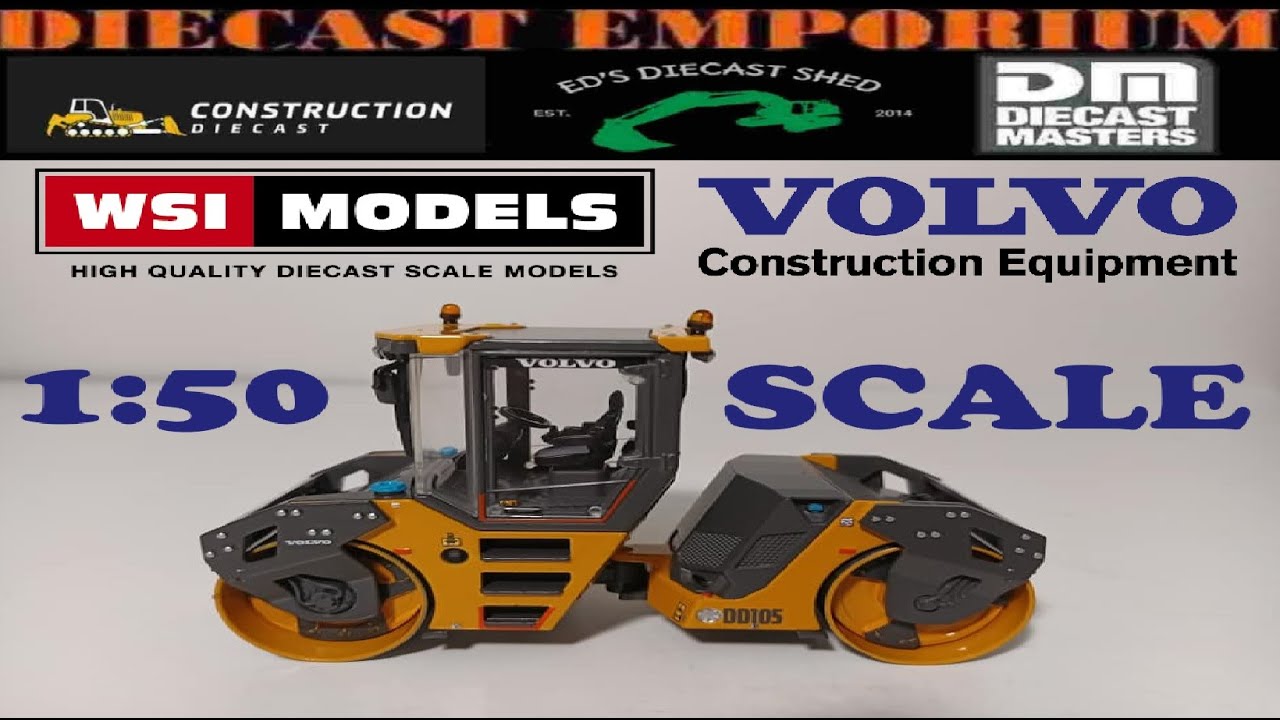 WSI Collectibles Volvo DD105 Compactor 1:50 Diecast Scale Model Unboxing and Review