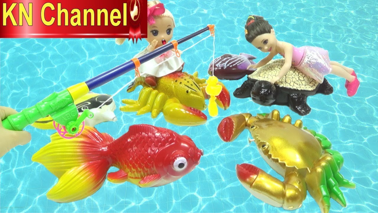 Đồ chơi trẻ em BÉ NA CÂU CÁ KHỔNG LỒ CÙNG VỚI BÚP BÊ BARBIE VUI NHỘN| KN Channel FISHING TOY