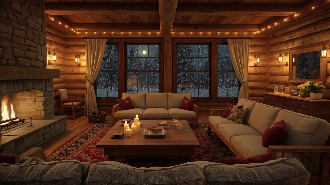 Quiet Snow Night Jazz ❄️ Fireplace Ambience for Focus, Calm Study & Stress-Free Work