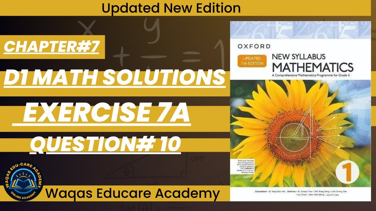 Exercise 7a Question#10 Ratio and Rate #ex7a #oxfordmath D1 Math NSM Updated Edition|#Chapter7|Book1