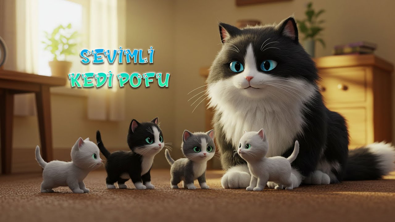 Sevimli kedi Pofu, kedi şarkısı, kediler şarkısı, çocuk şarkıları, çocuk videoları, çocuk müzikleri