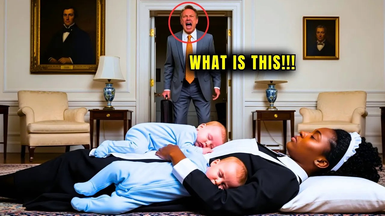 BILLIONAIRE CATCHES BLACK MAID SLEEPING ON THE FLOOR WITH HIS TWINS—WHAT HE DID NXT SHOCKED EV