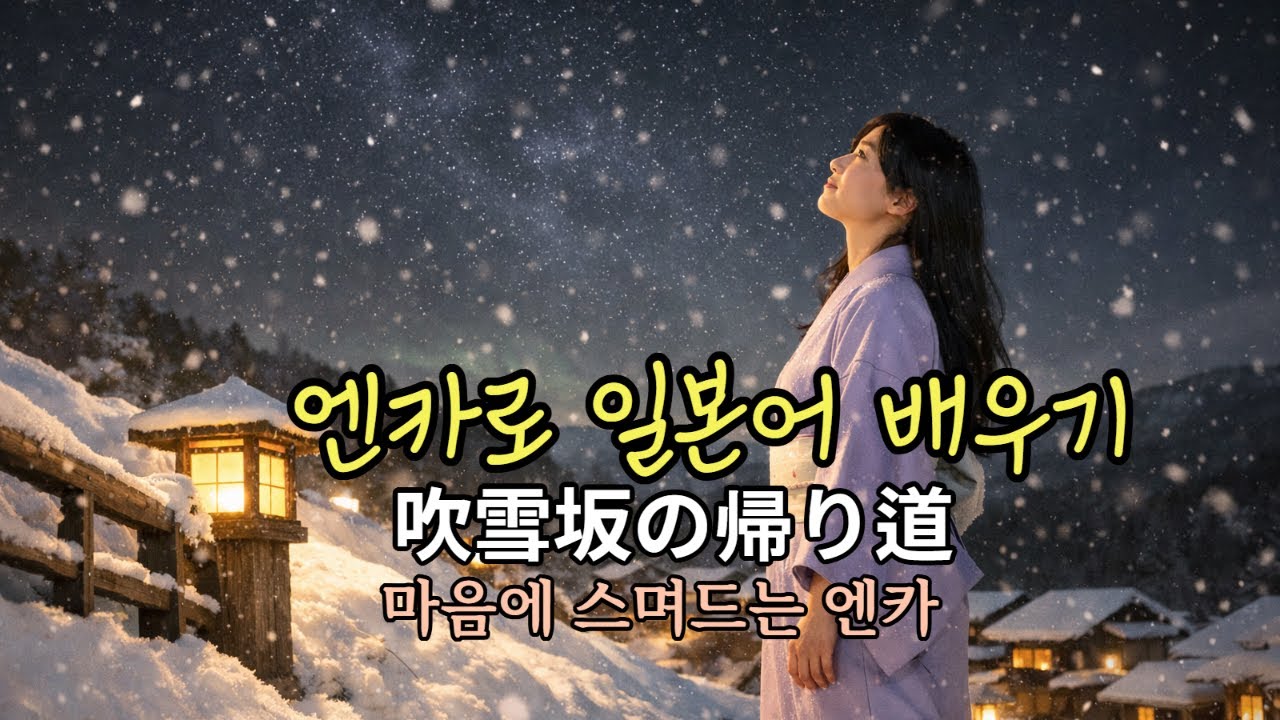 엔카로 일본어 배우기 ｜吹雪坂の帰り道 ｜고향의 그리움 노래