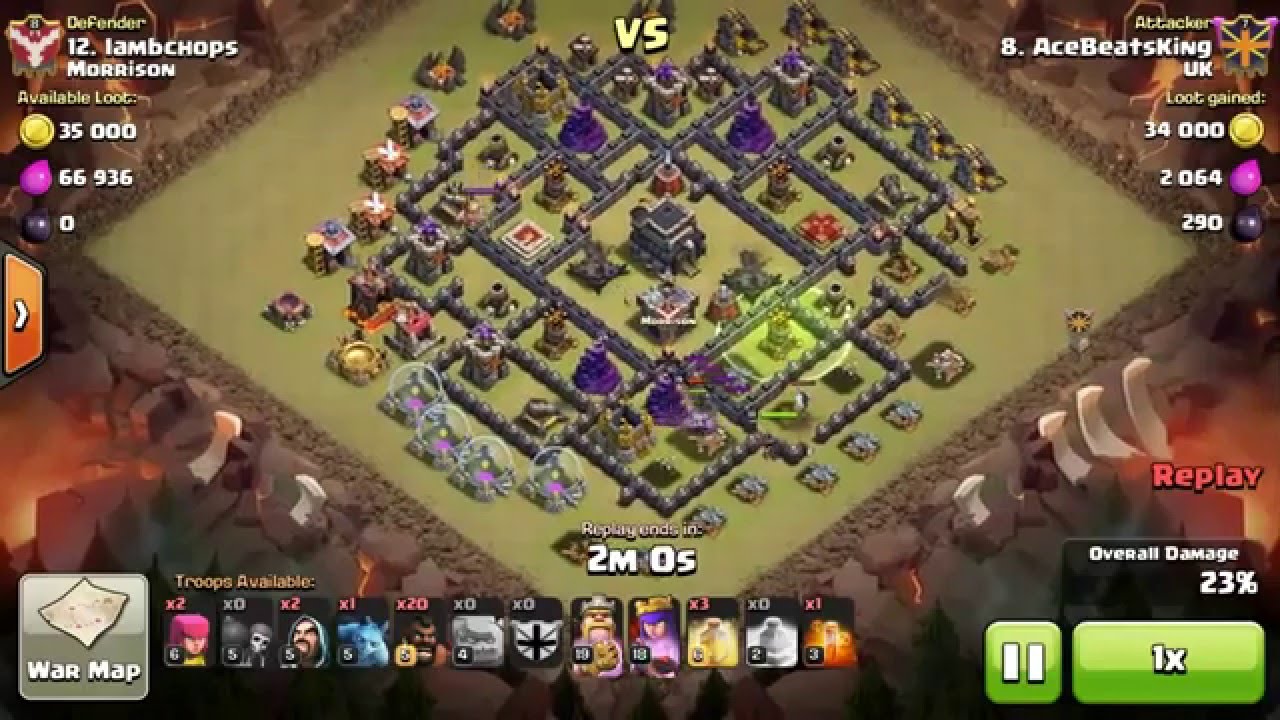 TH10 Gowiwi 2 Star   Archer & healer hound trick