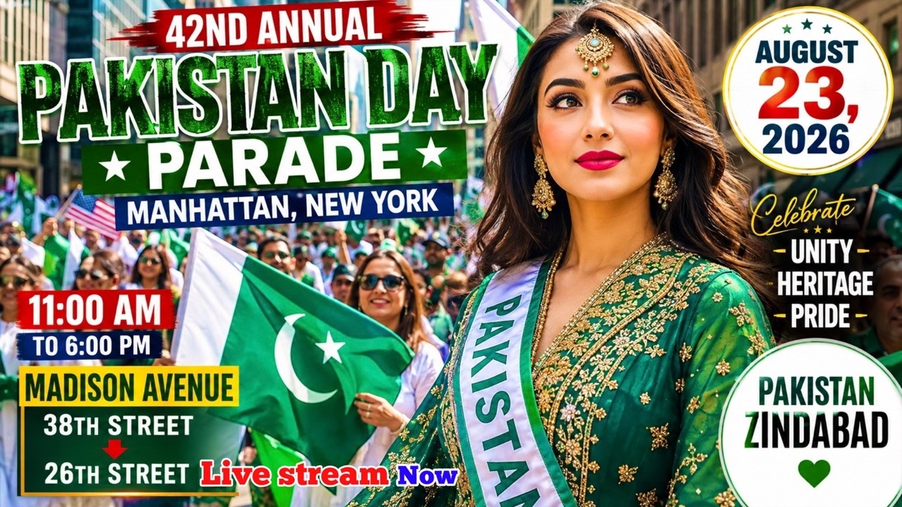 Manhattan&rsquo;s new york Biggest Pakistani Celebration! Pakistan Day Parade 2026 FULL LIVE EXPERIENCE