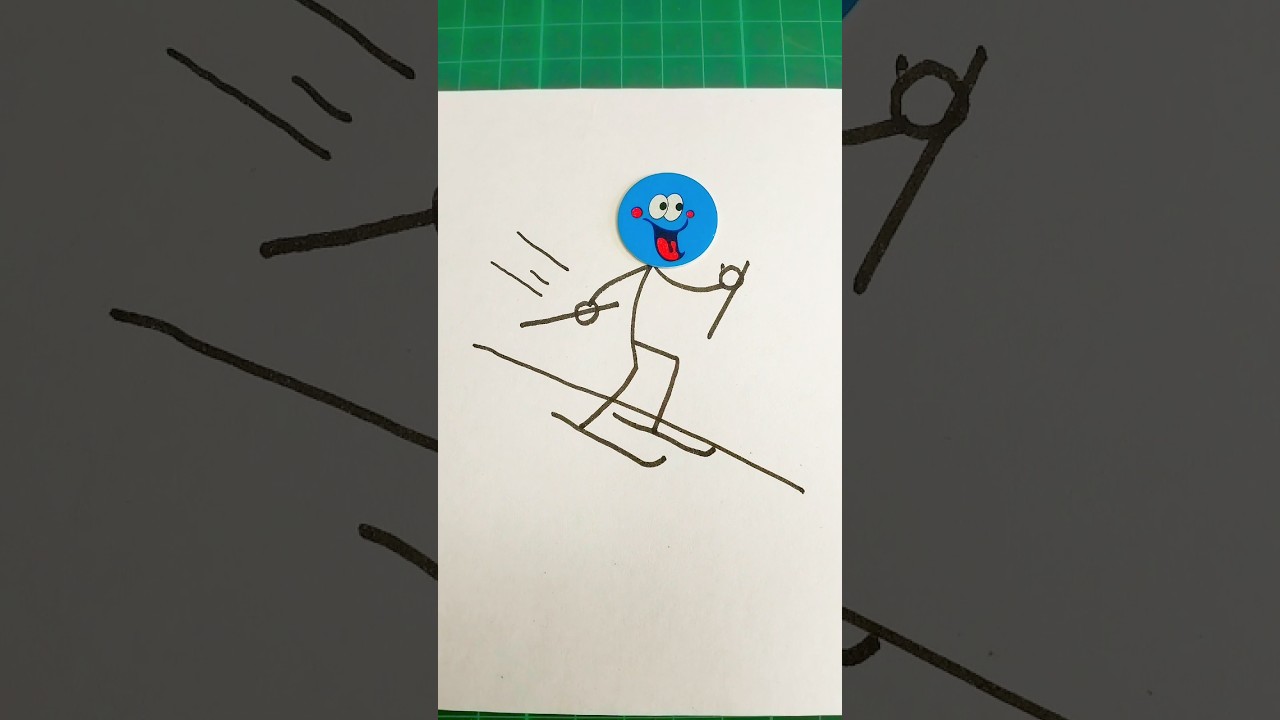 Smiley stickers with stick figure Drawing #funny #drawing #shortsfeed