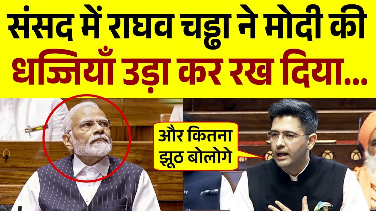 राज्यसभा में Raghav Chaddha का दमदार भाषण | मोदी सरकार से पूछे सवाल 