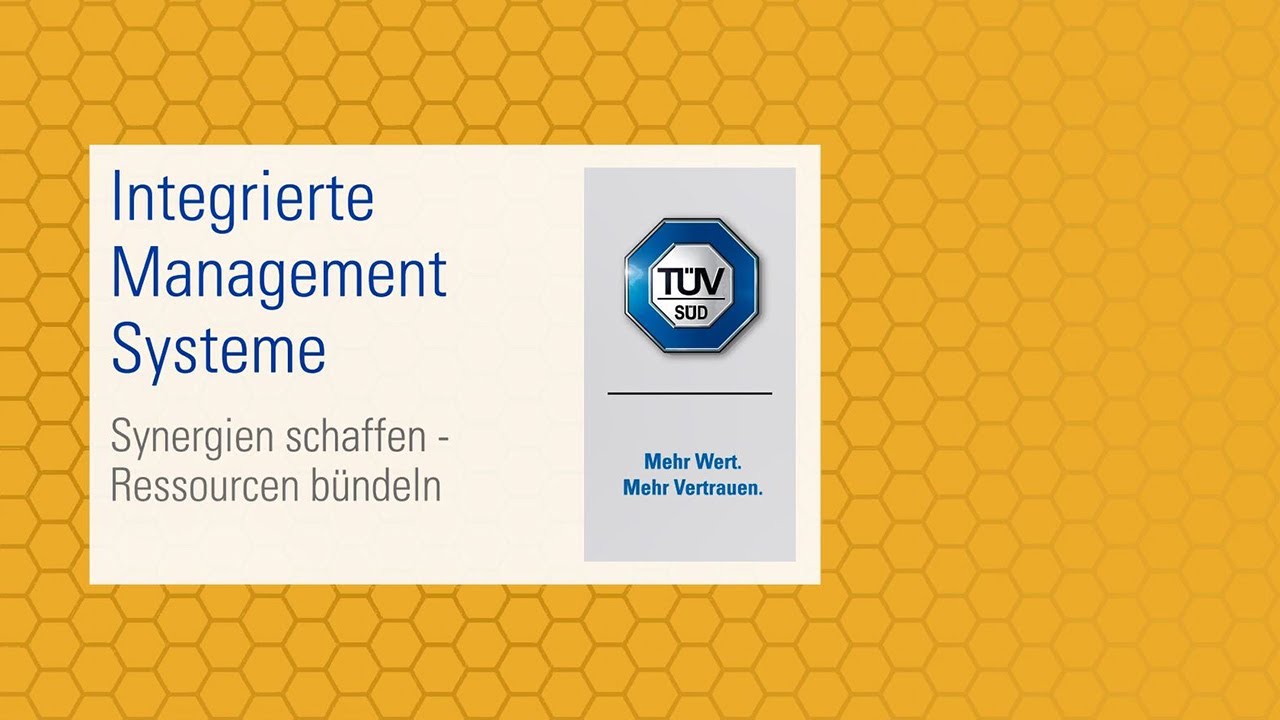 T&Uuml;V S&Uuml;D Integrierte Management Systeme: Synergien schaffen &ndash; Ressourcen b&uuml;ndeln