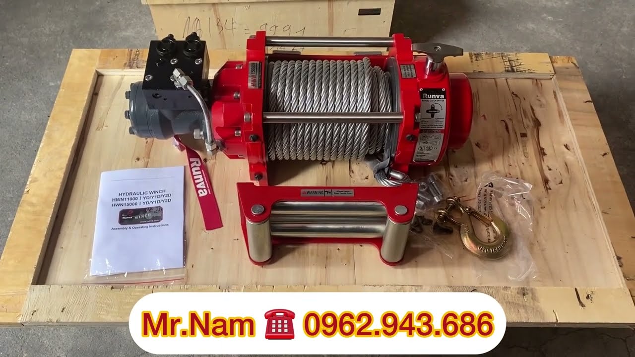 ❇️Tời thuỷ lực RUNVA 6,8tấn có phanh mới 100%.Sẵn tại Hà Nội và Sài Gòn. ☎️hotline:0962.943.686.