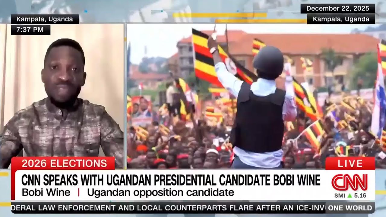 H.E. Bobi Wine LIVE on CNN from Kampala Central Rally &mdash; Historic Interview.