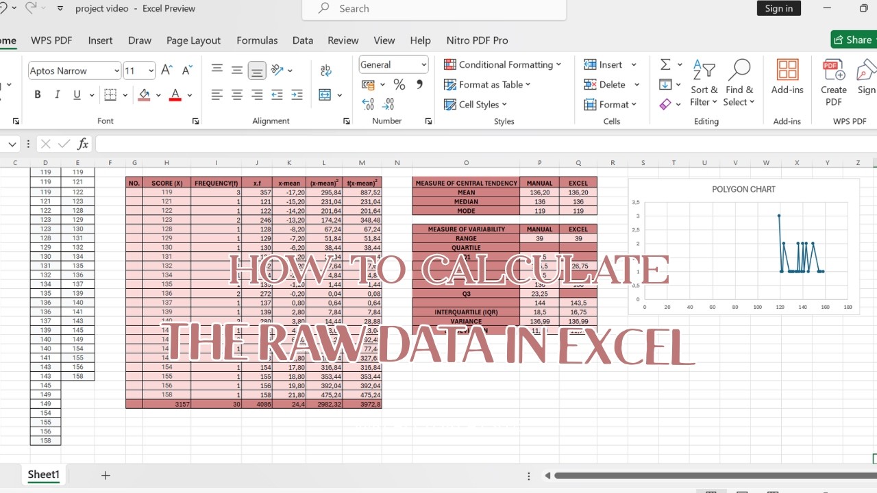 HOW TO CALCULATE DATA IN EXCEL TUTORIAL VIDEO