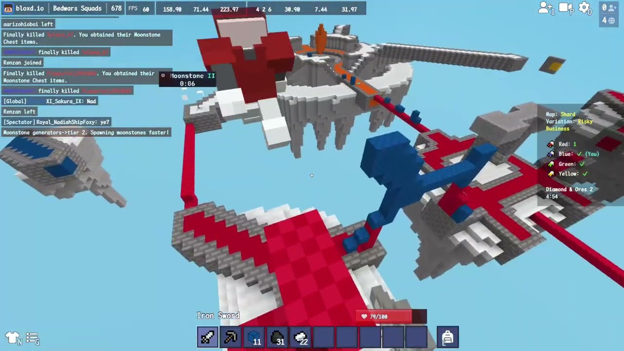 Playing bedwars