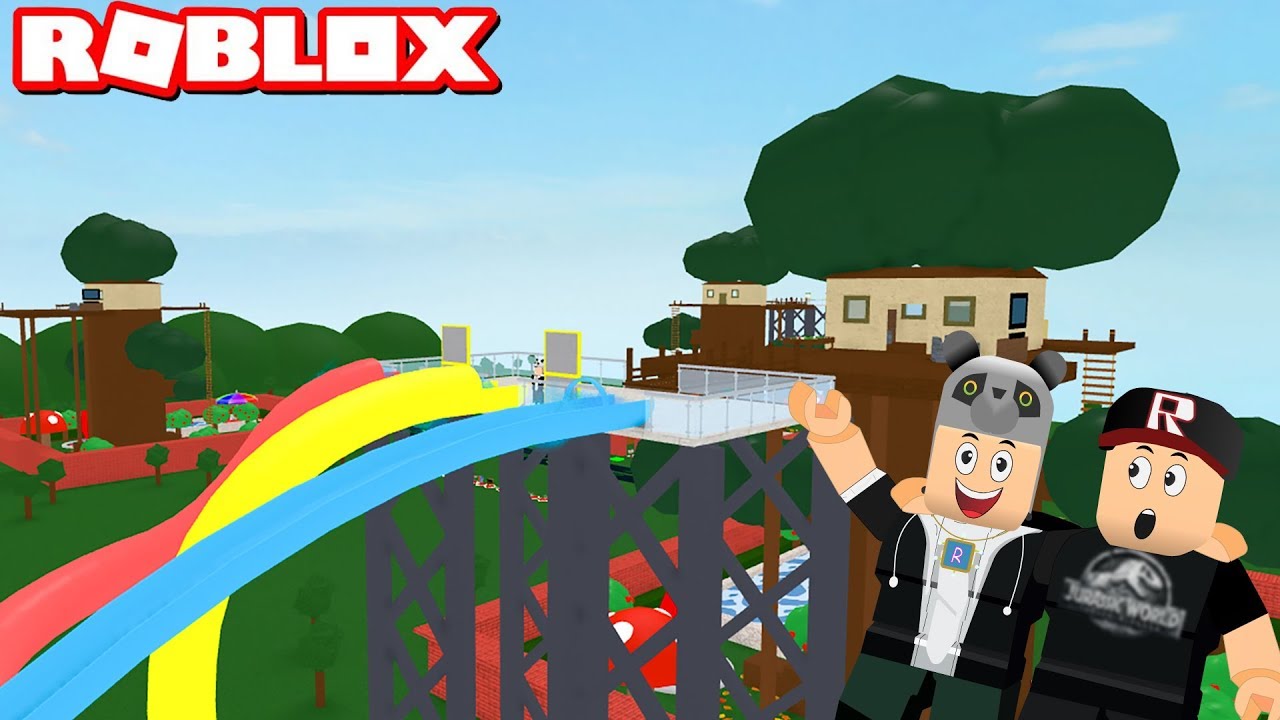 Muhteşem Ağaç Ev Yaptık! İçinde Su Kaydırakları Var - Panda ile Roblox Treehouse Tycoon