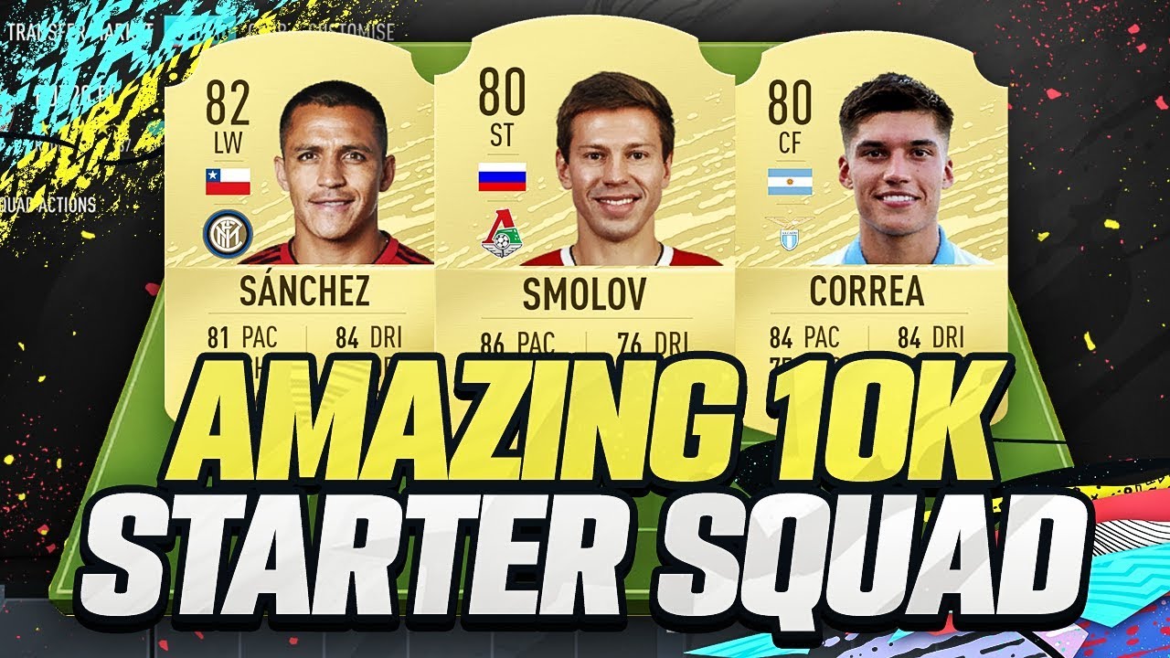 MY INCREDIBLE 10K COINS STARTER SQUAD IN FIFA 20