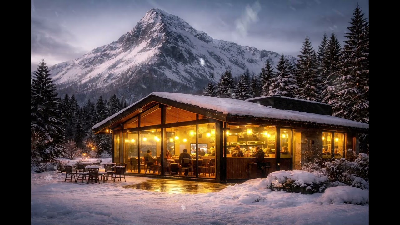 Cozy Winter Cabin Ambience ❄️ Soft Piano, Heavy Snowfall & Warm Fireplace