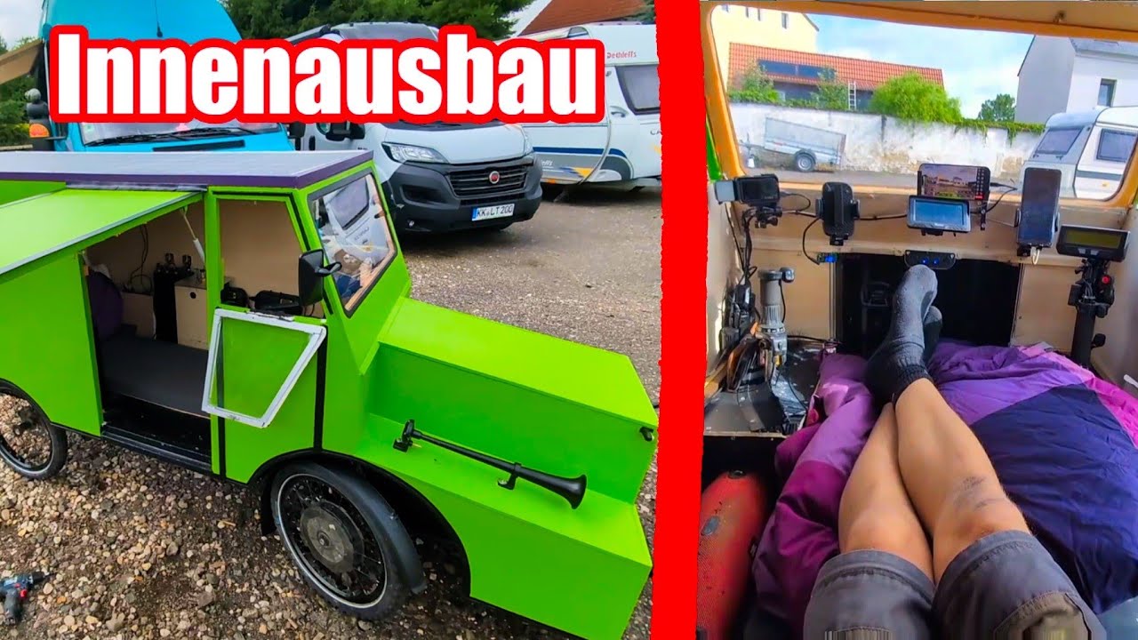 F7  MINI KÜCHE, SITZ & BETT bauen für FAHRRADWOHNMOBIL FRANKENSTEIN - Rene Kreher