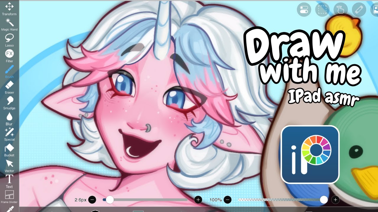 Draw w/ me 🦆 Banner Commission | IbisPaint | iPad ASMR