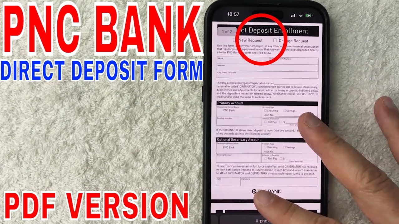 ✅  PNC Bank Direct Deposit Form 🔴