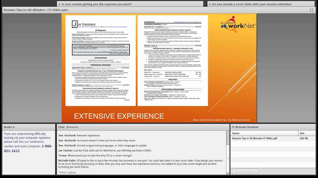 Information Technology Resume Tips - August 6, 2014