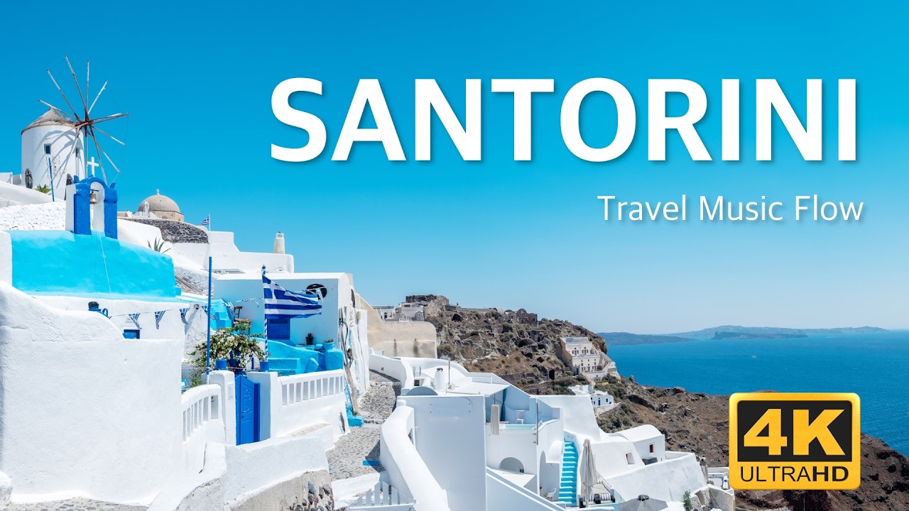 Santorini 4K 🇬🇷 Deep House | Sunset & Mediterranean Island Vibes