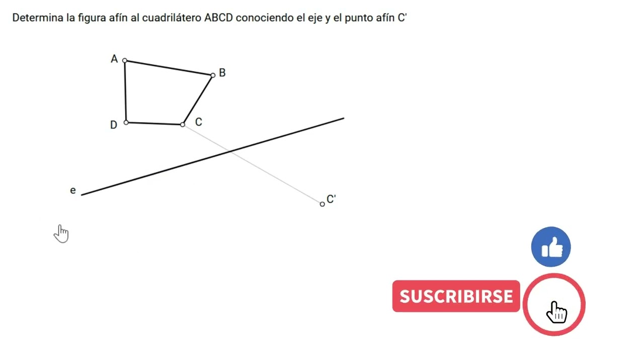 Dibujar figura afín conociendo el eje y una pareja de puntos afines. Dibujo técnico